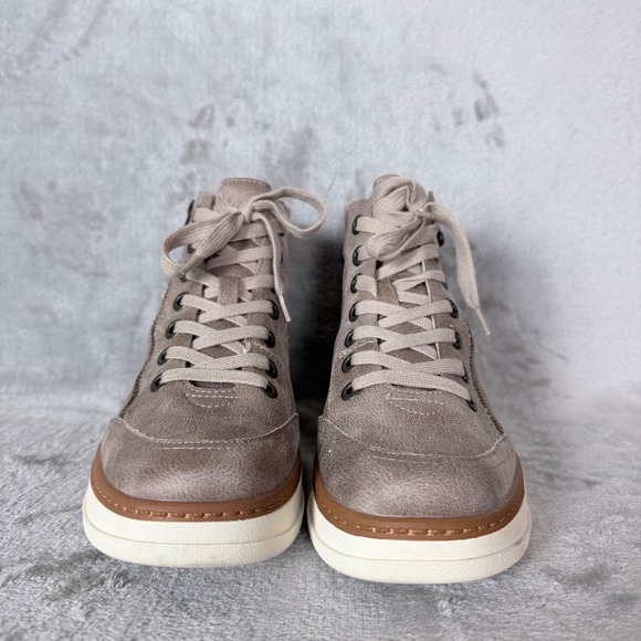 Blowfish Malibu Camden Wedge Sneaker Boots Women Taupe Lace Up Side Zip Size 8.5 - Picture 3 of 10